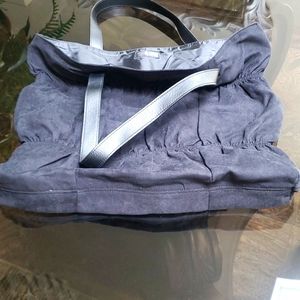 New Donna Karen (15hx18w x 4d handles 25")black suede tote lined